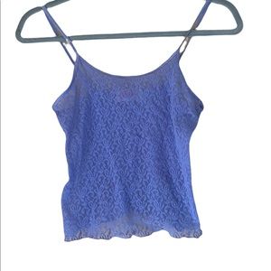 Lilac Floral Crop Cami Tank Y2K